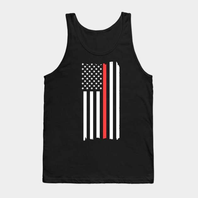 Red Line Flag Tank Top by Etopix